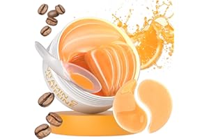 BLOOMORA Vitamin C & Caffeine Under Eye Gel Patches, Under Eye Patches for Puffy Eyes & Dark Circles, Vitamin C & Caffeine for Brightening & Hydration, Bridesmaid Gift (30 Pairs, 60 Pieces)