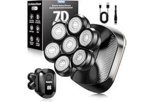 ‎TOPIPOP Topipop Glatzen Rasierer Herren,7D Detachable Glatzenrasierer Wasserdichte Nass und Trocken Kopfrasierer Glatze, Head Skull Shaver Wiederaufladbar Typ-c LED Anzeige