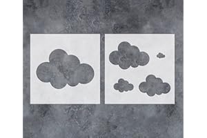 G GSS DESIGNS GSS Designs Wolkenschablonen, 30,5 x 30,5 cm, verschiedene Größen, Wolken-Wandschablonen zum Bemalen von Holz, Basteln, Zuhause, Baby-Kinderzimmer, Schlafzimmer, 2 Stück