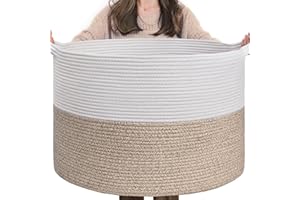 TIMEYARD Aufbewahrungskorb Kinderzimmer, Korb Aufbewahrung, Wäschekorb Kinder, Korb Groß, Körbe für Decken, Baby Spielzeug, Körbe Geflochten, 55x35cm, Braun