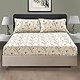 Cotton Comfort Bedding Printed Double Fitted Sheet 100% Egyptian Cotton Floral Design 400 Thread Count 30cm/12” Extra Deep Fitted Double Bed Sheets