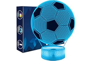 OkiyiD Fußball Nachtlicht, Fußball Spielzeug für Jungen, 3D Lampe mit 16 Farben Ändern und Fernbedienung, Geschenke für Sport Fußballfans Kinder Mädchen Jungen（Fußball-Nachtlicht）