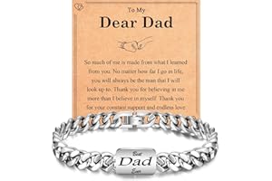 EYQV Dad Grandad Daddy Son Brother Husband Boyfriend Grandson Uncle Gifts, Engraved Bracelet Gifts for Men Boys, Best Gift for Birthday Christmas Fathers Day Valentines Day Stocking Fillers for Men