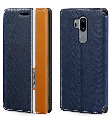 Custodia Portafoglio In Pelle PU A Righe Per LG G7 ThinQ - Cover Con Chiusura Magnetica, Slot Carte E Supporto (Bianco)