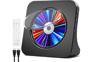 Gueray Lettore CD Bluetooth Lettore DVD HDMI con Copertura Antipolvere Lettore CD con Altoparlante Telecomando Radio FM Riproduzione USB 3,5 mm AUX