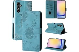 Rostsant Handyhülle für Samsung Galaxy A25 5G Löwenzahn PU Leder Samsung Galaxy A25 5G Flip Case Brieftasche Tasche Hülle Magnetisch Handyhülle für Samsung Galaxy A25 Blau