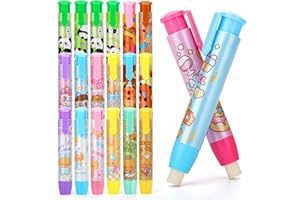 OPPZZIT Detalles Cumpleaños infantil, 20 Gomas de Borrar de Forma de Lápiz con Mecha,Regalos Cumpleaños Niños Colegio