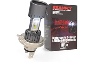 H4 LED Moto Lampadina 6500LM, BEAMFLY HB2 9003 Biluce Lampada Fari Scooter 12V 6000K Bianco