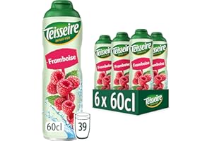 Teisseire Jarabe de Frambuesa para Bebida Refrescante, Cócteles, Bidón Reciclable 6 x 60 cl