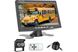 RIMOODY Rückfahrkamera Set mit 7 Zoll Monitor Fahrzeug, Backup Kamera IP68 Wasserdicht, 18IR Nachtsicht, Kabel Einparkhilfe für LKW/Anhänger/Bus/Van/Landwirtschaft/Wohnmobile/Wohnwagen 12-24 Volt