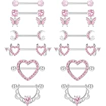Lot De 8 Paires Barbells Piercing 14G - Acier Inoxydable 316L, Longueurs 12-18mm, Pour Tétons, Langue, Sourcils