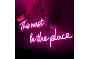 This Must Be The Place Neon Signs for Wall Decor, Room Decor, Large LED Neon Sign with Dimmer Switch for Coffee Bar Salon Hotel Office, Pink Neon Lights for Wedding Birthday Backdrop by BDUN