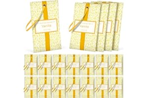 LA BELLEFÉE Scented Sachets for Wardrobes and Drawers, Long Lasting Natural Wardrobe Fresheners Hanging, Closts Scent Bags for Vanilla, 10g x 14