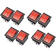 KAMCON? KCD4 DPST ON-Off 4 Pin Rocker Boat Switch Indicator 16A/20A AC 250V/125V for Car Motorcycle Electrical DIY (Red, 8)