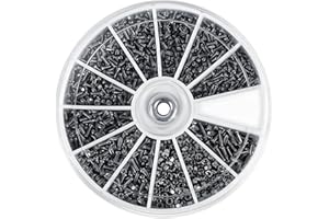 FAFEICY 600 szt. śrub i nakrętek, zestaw nakrętek i śrub ze stali nierdzewnej, M1, M1.2, M1.4, M1.6, do zegarków, okularów i elektroniki.
