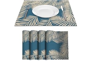 VIVILINEN Tovaglietta Abbronzante Foglia PVC Tovagliette Cucina Lavabili Tavola Antiscivolo Resistente al Calore Tovagliette per Tavola
