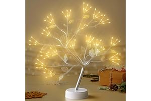 BANRIN LED Baum Lichter 108 Warmweiß LEDs Mit Blättern, Weihnachtsdeko Lichterbaum mit Fernbedienung, 8 Modi Dimmbar, Timer, USB/Batteriebetrieben,Lichterkette Innen Lampe für Deko Wohnzimmer