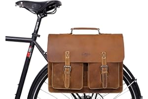 Gusti Borsa portapacchi in vera pelle- Marc Borsa portapacchi con adattatore KLICKfix Borsa a tracolla Borsa per biciclette Borsa in pelle Borsa per insegnante Borsa vintage in pelle marrone