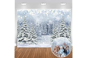 GENERISCH Winter Wald Szene Hintergrund Glitter verschneite Wunderland Kiefer Baum Fotografie Hintergrund Winter Weihnachten Neujahr Urlaub Party Dekor Foto Hintergrund