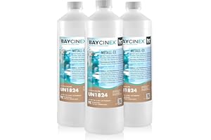 Höfer Chemie 3 x 1L BAYCINEX® Séquestrant Métaux Anti-Métaux – Élimine Fer, Cuivre, Argent, Calcium et Calcaire, Réduit la Dureté Totale de l'eau, Nettoyage Ultra-Acide pour Piscine