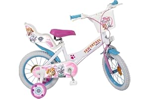 Toimsa 14" 14 Zoll Kinder Kinderfahrrad Mädchen Mädchenfahrrad Disney Fahrrad Rad Bike Paw Patrol Weiss WEIß