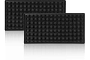 HONGXIN-SHOP Tapis de Bar Doux Noir Couleur PVC Dessous de Verre Barre de Service Tapis en Caoutchouc étanche Ustensiles de Cuisine 30 * 15 cm 2 Pièces