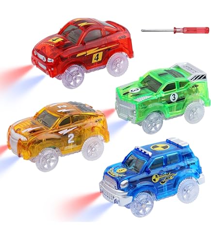 Race Cars,Magic Cars,Auto Tracks con 5 LED lampeggianti,auto giocattolo luminosa,compatibile con la maggior parte delle tracce per bambini,ragazzi e ragazze - Giochi e Prodotti per l'Età Evolutiva