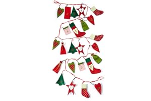 HEITMANN DECO Heitmann - Calendario de Adviento Decorativo para Rellenar y Colgar - Calendario de Adviento de Fieltro - Motivos navideños - Rojo, Verde