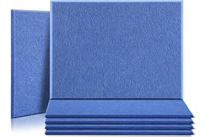Uoisaiko Large Acoustic Panels 40cm x 30cm, 6 Pack High Density Sound Proof Padding, Self-Adhesive Soundproof Wall Panels for Studio Ceiling Home Office Acoustic Treatment