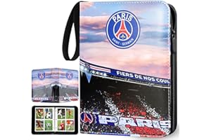 GXGXY Album na karty kolekcjonerskie piłki nożnej, 4 przegródki, album kolekcjonerski z zamkiem błyskawicznym i 50 wyjmowanymi stronami na 400 kart, duży zeszyt na karty, segregator na karty sportowe, 3