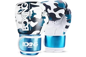 KUYOU Kids Boxing Gloves, Boxing Gloves for Children 3-9 Youth Boys Girls Toddler PU Cartoon Sparring Training Boxing Gloves for Punching Bag, Kickboxing, Muay Thai, MMA (Pearl Blue)