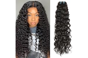 VIPBEAUTY Deep Wave Bundles Human Hair 1 Bundles 20 Inch Water Wave Bundles 12A Brazilian 100% Unprocessed Virgin Human Hair Wet and Wavy Bundles Double Weft Deep Curly Weave Natural Black