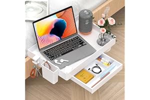 ‎RONLAP Ronlap Klappbare Nachttisch, Bettablage Etagenbettregal für Studentenwohnheim, Bettablage für Kinder, mit Schublade Getränkehalter Haken, 28,5 x 42 cm, weiß