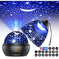 Sternenhimmel Projektor LED Projektor Lampe Kinder 360° Drehen 17 Beleuchtungsmodi und Timer Automatisch Abschlaten Baby…