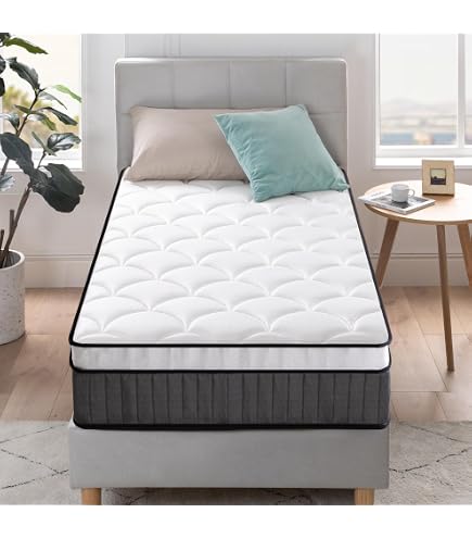 Matelas 80x190 Cm à Ressorts Ensachés Et Mousse Mémoire - Épaisseur 25 Cm - Fermeté Moyenne H3/H4