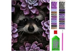 ARTULIO Diamond Painting Set Waschbär– 5D Diamant Painting Bilder 30x40 cm mit Diamond Painting Zubehör für Kinder und Erwachsene - Crystal Art - Wand Deko