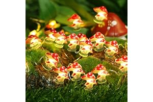 Coquimbo Guirnaldas Luces Champiñón, 3M 30LED Cadena de Luces de Hongos, Guirnalda Luminosas de Pilas Decoración para Jardín, Terraza, Navidad, Patio, Árbol, Fiesta, Interior y Exterior