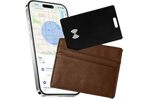 AQUOTA GPS Tracker Cercatore di portafogli sottile da 1,6 mm, tracker Bluetooth e cercatore di oggetti per etichette di bagagli, passaporti e altro ancora funziona con Apple Find My (solo iOS)