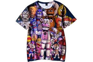 QKNTKF FNAF - Camiseta de manga corta con diseño de oso de dibujos animados para niños y niñas con estampado 3D de Five Nights Bear