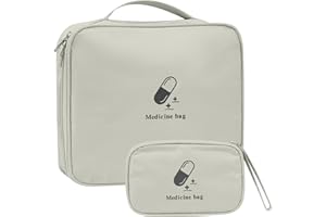 LJAPPLIED 2 Pcs First Aid Kit Bags, Portable Travel Empty Medical Medical Medicine Bags, Small/Large First Aid Emergency Organizer Bags Waterproof for Outdoor Camping Travel Work Bags - Pink (White) (grey)