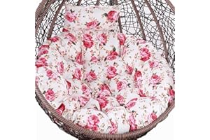 CFMZ Egg Chair Cushion Only, Outdoor Hanging Swing Chair Seat Cushion Replacement, Large Thicken e Hammock Chair Cushion with pillow, Washable Garden Chair Mat Pads Floral