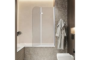 Ansobea Parete per vasca da bagno, 100x140 cm 2 pezzi Pieghevole Parete doccia per vasca da bagno, vetro di sicurezza ESG da 6 mm, Parete vasca da bagno argento trasparente, Parete vasca in vetro con