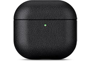 Haobobro [Nappa Series] Leder Hülle für AirPods 4. Generation 2024 - Handgefertigt AirPods 4 Ledercase - Stoßfest AirPods 4 Leather Case - AirPods 4 Schutzhülle Lederhülle - Schwarz