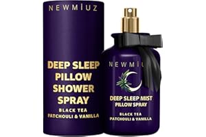 ‎NEW MIUZ Deep Sleep Pillow Spray Patchouli Black Tea Vanilla Essential Oils Natural Fast Acting Aromatherapy Mist for Restful Sleep Relaxation Calming Stress Relief Bedtime & Shower Spray Luxury Self care Gift