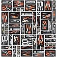 Giklux 45 Pack Tool Box Organiser Trays, Plastic Tool Storage Drawer Organiser Tray Dividers, Tool Chest Cabinet Trolley Cart Compartment Organiser Box for Small Parts, Screw, Drill, Toolbox Organiser