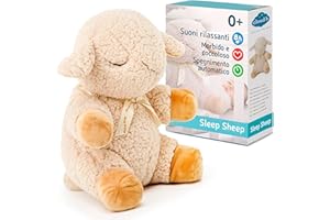Cloud b con suono rilassante | Peluche coccoloso | 4 rumori bianchi e 4 ninna nanne | Auto spegnimento | Sleep Sheep