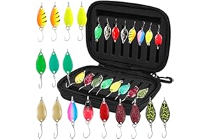 BDHYYM Spoon - Set di 16 esche artificiali per trote, spinner per trote, 2,5 g/3,5 g/5 g, accessori per la pesca con scatola di immagazzinaggio, per pesce persico, luccioperca, trota