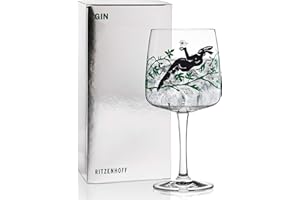 RITZENHOFF Karin Rytter - Bicchiere da gin in cristallo (Mysterious Hare), 700 ml, con vero platino, 1 pezzo
