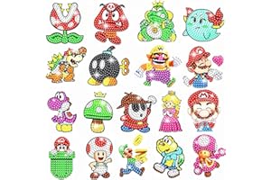 MARURY 18 Pièces Diamond Painting Enfant Diamant Painting Enfant丨Autocollants de Peinture au Diamant，Kit Mosaïque pour Enfants pour Enfant et Adultes Débutants etc