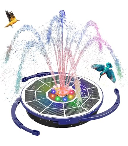 AISITIN 3.5W Solar Fountain Pump – 2-Pack, 7.1 Inch Panel, 6 Nozzles For Bird Bath, Pond, Fish Tank, Garden Water Feature